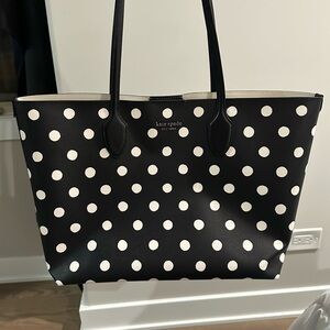 Kate Spade Black Tote with White Polka Dots